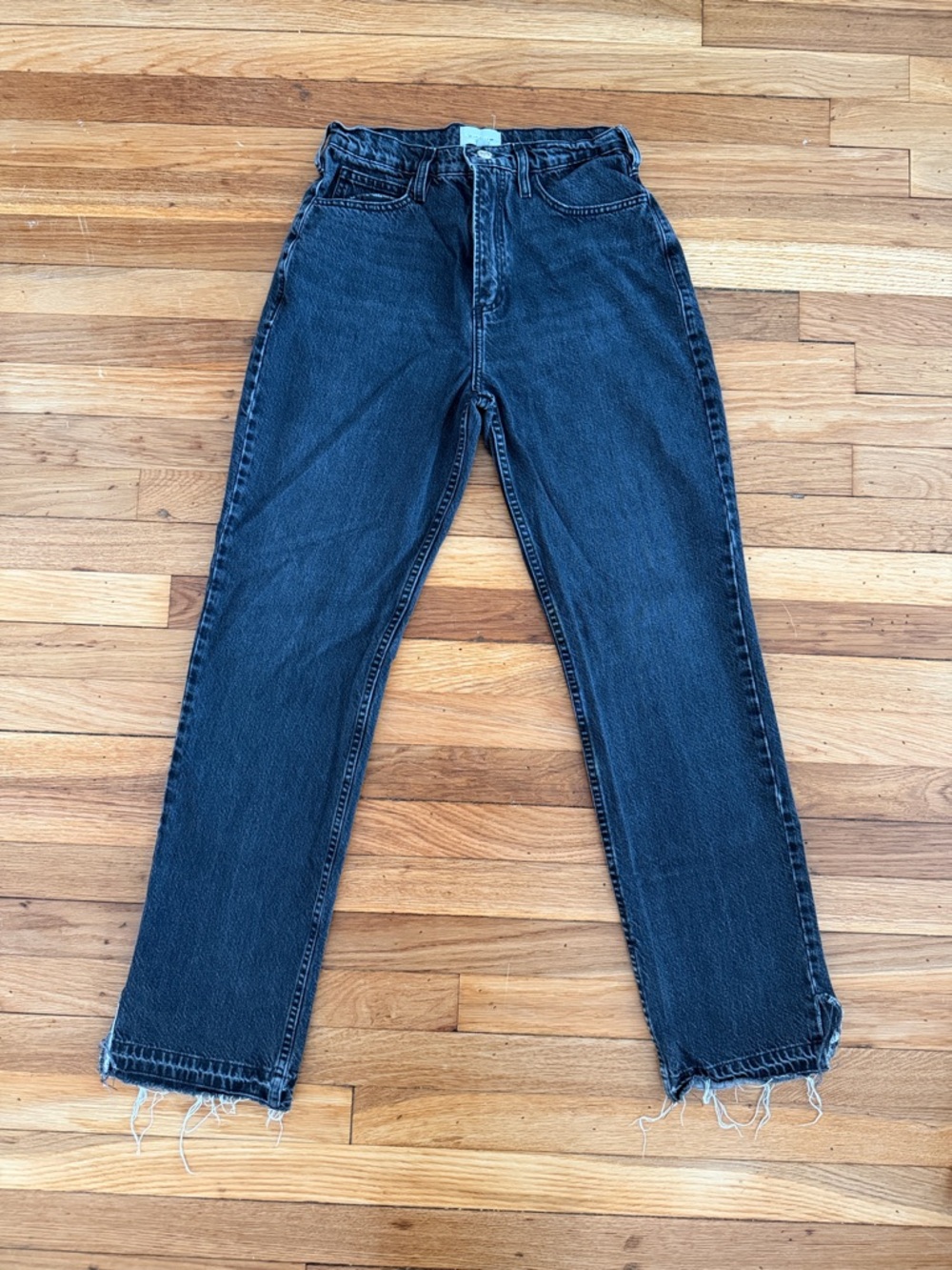 Frame Denim Women's Straight Leg Jeans - Washed Black